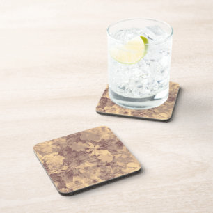 Dessous-de-verre Motif de camouflage de fleur et de feuille sur le