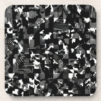 Dessous-de-verre Motif de camouflage noir et blanc "Fractura"