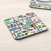 Dessous-de-verre Motif de carte de ville (Côté gauche)