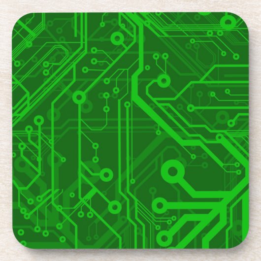 Dessous-de-verre Motif de carte électronique de vert (Devant)