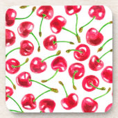 Dessous-de-verre Motif de cerises d'aquarelle (Devant)