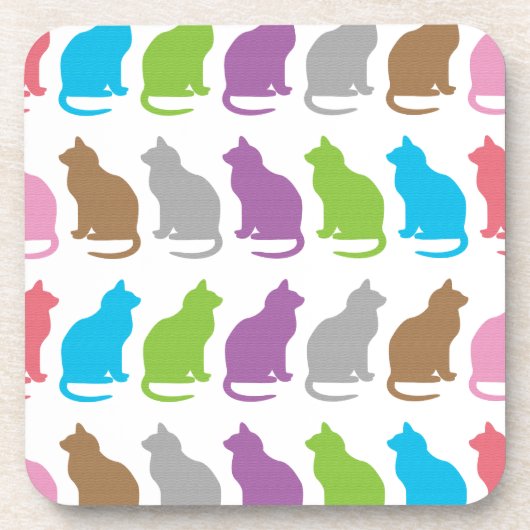 Dessous-de-verre Motif de chat coloré (Devant)