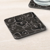Dessous-de-verre Motif de coeur noir et blanc (Côté gauche)