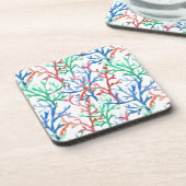 Dessous-de-verre Motif de corail d'aquarelle (Côté gauche)