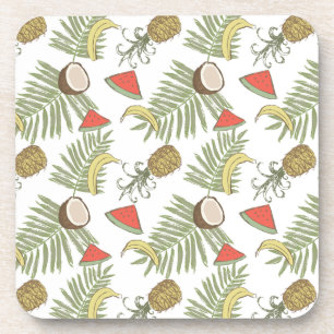 Dessous-de-verre Motif de croquis de fruits tropicaux