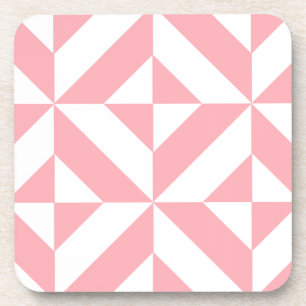 Dessous-de-verre Motif de cube géométrique Melon rose