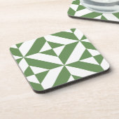 Dessous-de-verre Motif de cube vert laiton foncé (Côté gauche)