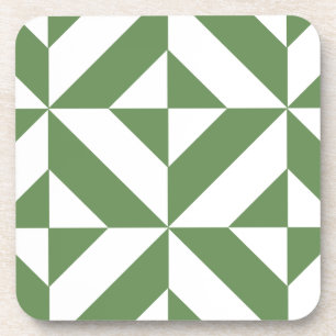 Dessous-de-verre Motif de cube vert laiton foncé