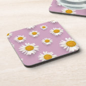 Dessous-de-verre Motif de daisy joyeux sur fond rose (Côté gauche)