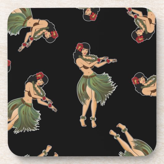 Dessous-de-verre Motif de danse de la fille de Hula (Devant)