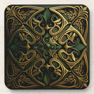 Dessous-de-verre Motif de décoration en bronze vert