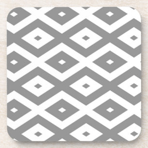 Dessous-de-verre Motif de diamants gris et blanc