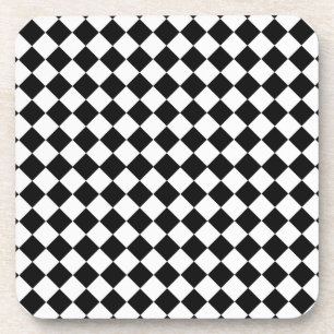 Dessous-de-verre Motif de diamants noir et blanc par Shirley Taylor