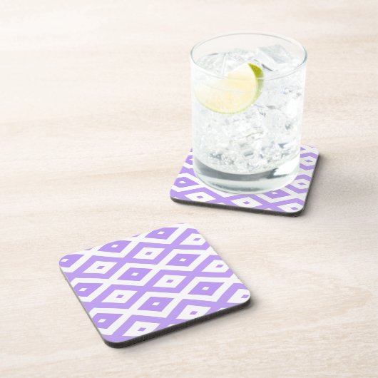 Dessous-de-verre Motif de diamants violet et blanc (Côté Droit)