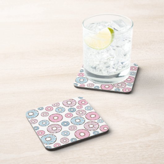 Dessous-de-verre Motif De Donuts, Donuts Roses, Donuts Bleus (Côté Droit)