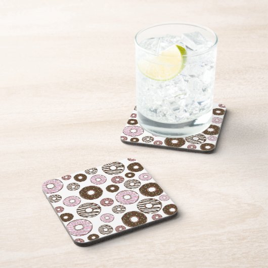 Dessous-de-verre Motif De Donuts, Donuts Roses, Donuts Brown (Côté Droit)