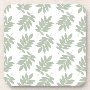 Dessous-de-verre Motif de feuille de sureau vert+blanc