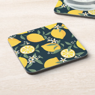 Dessous-de-verre Motif de feuille jaune citron
