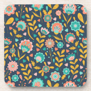 Dessous-de-verre Motif de fleur d'art populaire