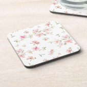 Dessous-de-verre Motif de fleur rose mou d'aquarelle (Côté gauche)