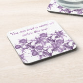 Dessous-de-verre Motif de fleur violette de chardon (Côté gauche)