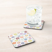 Dessous-de-verre Motif de fleurs floues Lg Pastels sur fond blanc (Côté Droit)