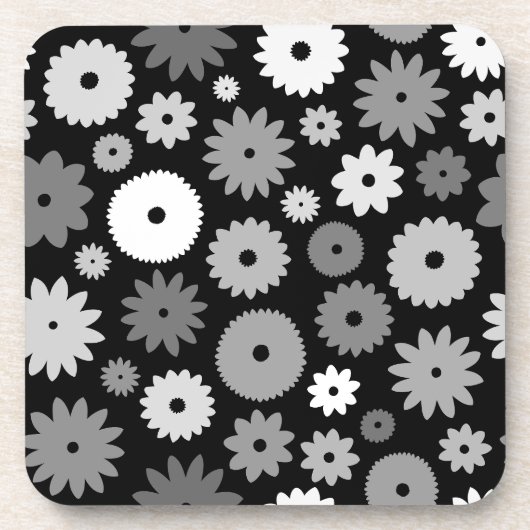 Dessous-de-verre Motif de fleurs monochromes (Devant)