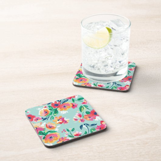 Dessous-de-verre Motif de fleurs peint (Côté Droit)