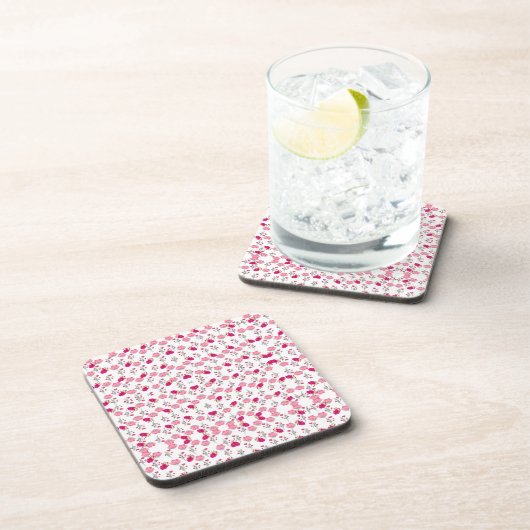 Dessous-de-verre Motif de fleurs roses (Côté Droit)