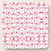 Dessous-de-verre Motif de fleurs roses (Devant)
