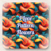 Dessous-de-verre Motif de fleurs roses saumons (Devant)