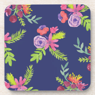 Dessous-de-verre Motif de fleurs sauvages aquarelle