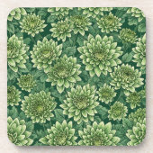 Dessous-de-verre Motif de fleurs vert Chrysanthemum (Devant)
