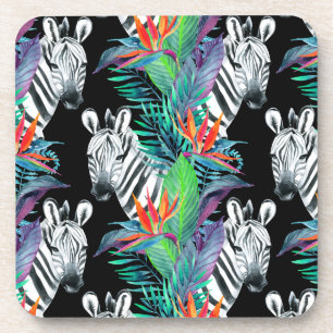 Dessous-de-verre Motif De Fleurs Zébrées Et Exotiques