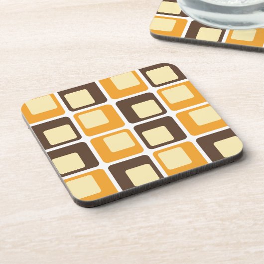 Dessous-de-verre motif de formes Carré rétro les années 70 (Côté gauche)