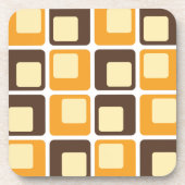 Dessous-de-verre motif de formes Carré rétro les années 70 (Devant)