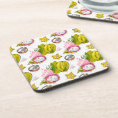 Dessous-de-verre Motif de fruit texturisé par carte blanche (Côté gauche)