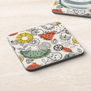Dessous-de-verre Motif de fruits de style Vintage rétro
