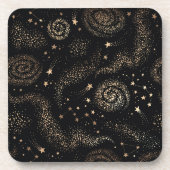 Dessous-de-verre Motif de galaxie Gold Star Constellation (Devant)