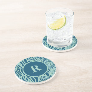 Dessous de verre Motif de grès Aqua Seashell