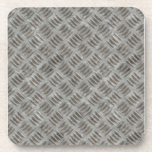 Dessous-de-verre Motif de grille métallique argent