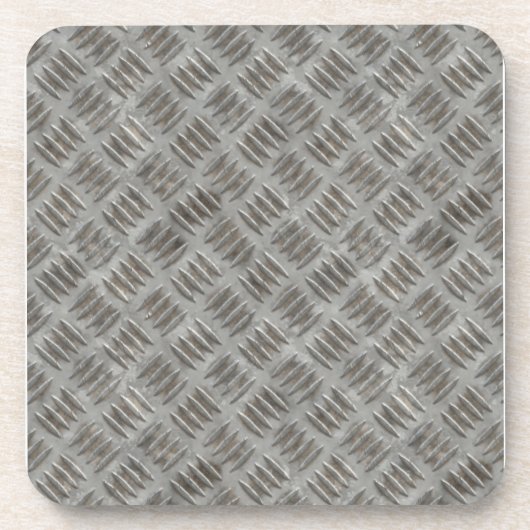 Dessous-de-verre Motif de grille métallique argent (Devant)