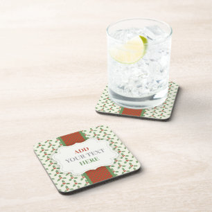 Dessous-de-verre Motif de houx de Noël Feuilles de houx vertes Baie