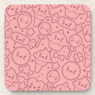 Dessous-de-verre Motif de Kawaii avec les gâteaux mignons