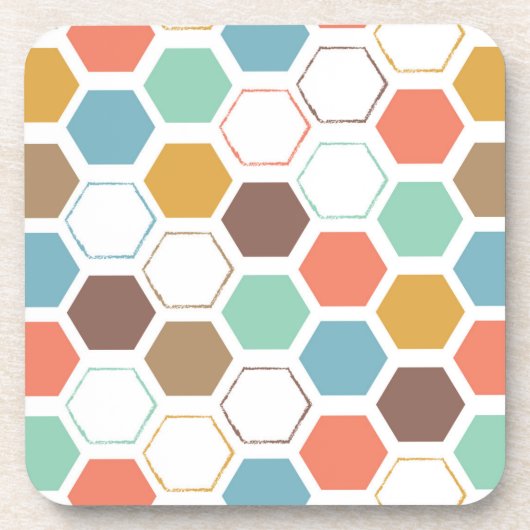 Dessous-de-verre Motif de module de ruche d'abeille (Devant)