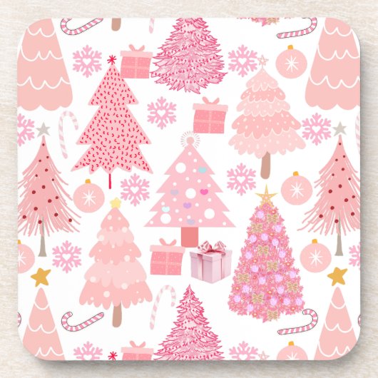 Dessous-de-verre Motif de Noël rose (Devant)