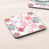 Dessous-de-verre Motif de Noël rose 02 (Côté gauche)