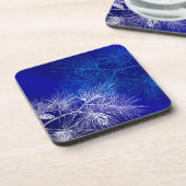 Dessous-de-verre Motif de pin d'hiver blanc bleu (Côté gauche)