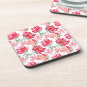 Dessous-de-verre Motif de pivoine d'aquarelle (Côté gauche)