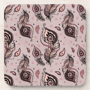 Dessous-de-verre Motif de plume de paon